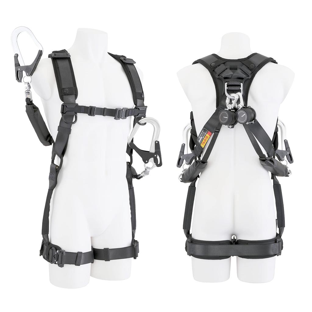 Tajima New Standard Safety Belt Full Harness Haoru Easy to put on and take off with waist gear attached Set of 2 lanyards Lightweight aluminum hook