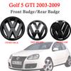 hijk1 Black Front Grille  Rear Trunk Emblems for VW Golf 5 MK5 GTI 2003 2004 2005 2006 2007 2008 2009 Accessories badge