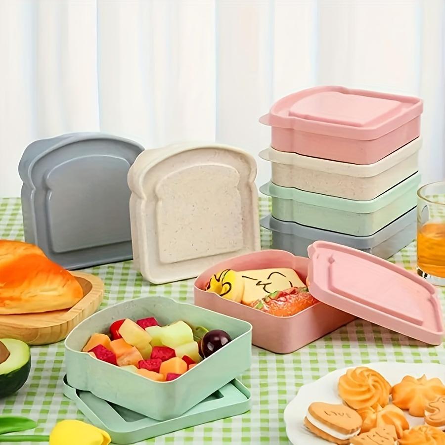 Reusable Bento Sandwich Box Set BPA-Free with Lid Microwave Safe Stackable Container for School Outdoor Picnic Kitchen Organizer