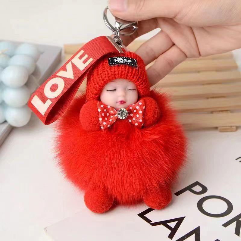 Cute Plush Doll Key Chain Pendant for Ladies and Girls