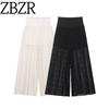 Zbzr Spring New Women Clothes Western Style French Style Fashion Temperament Imitation Lace Wide Leg Trousers 1259464