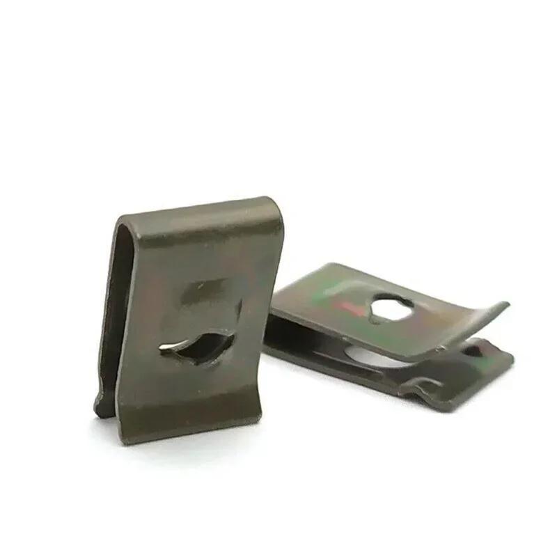 50/100 шт. металлические винтовые крепежные зажимы для автомобилей, мотоциклов, U-образный зажим с винтовой защитой от ржавчины, винтовая пряжка, листовое железо