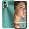 Телефон Портативный OUKITEL C35 24 ГБ+256 ГБ Экран 6.56" 5150 мАч Смартфон Дешевый Android 13 Камера 50 МП Две SIM-карты 4G/GPS Зеленый