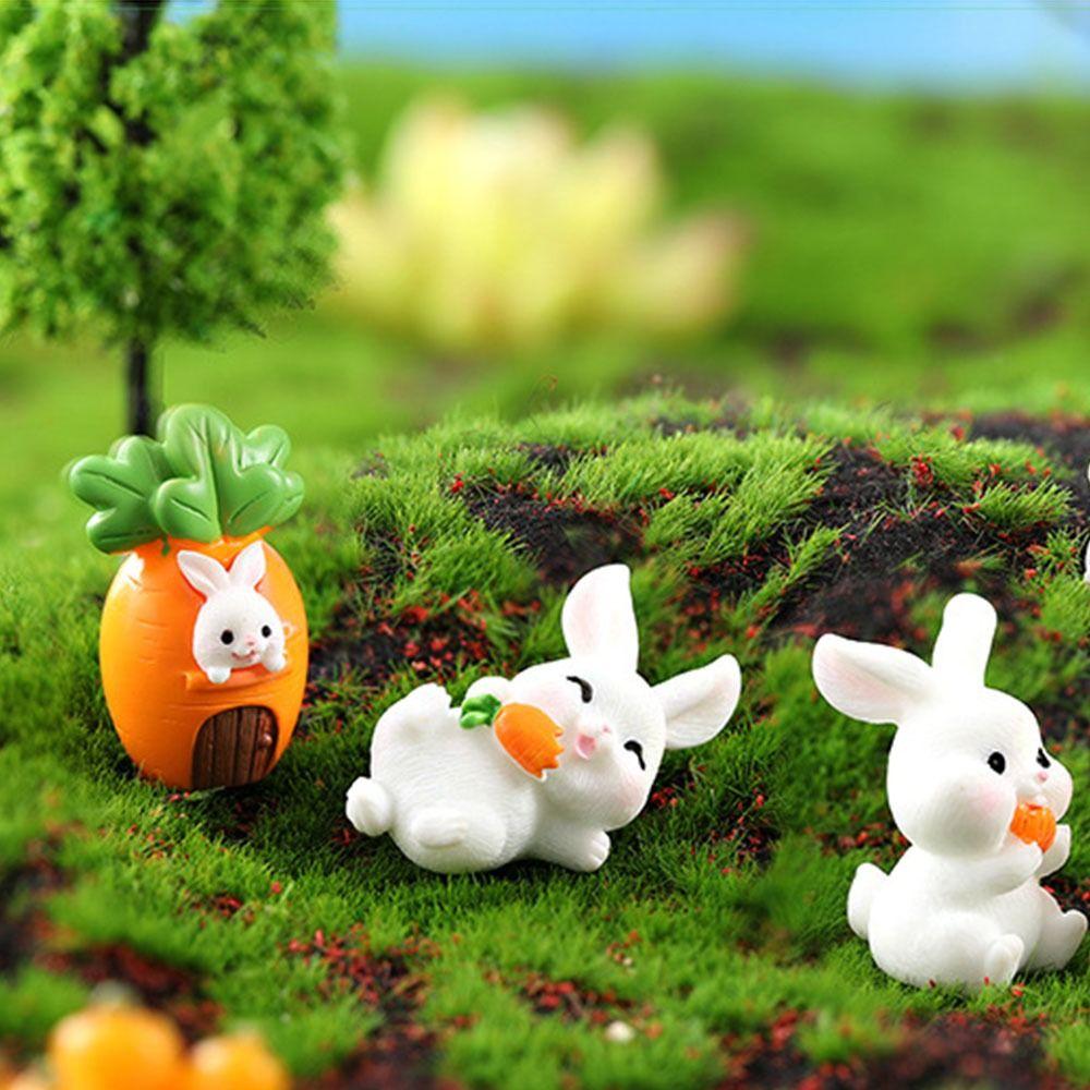 Micro Landscape Cute Cartoon Mini Carrot Rabbit Horticultural Resin Ornaments Bonsai Animal Decoration