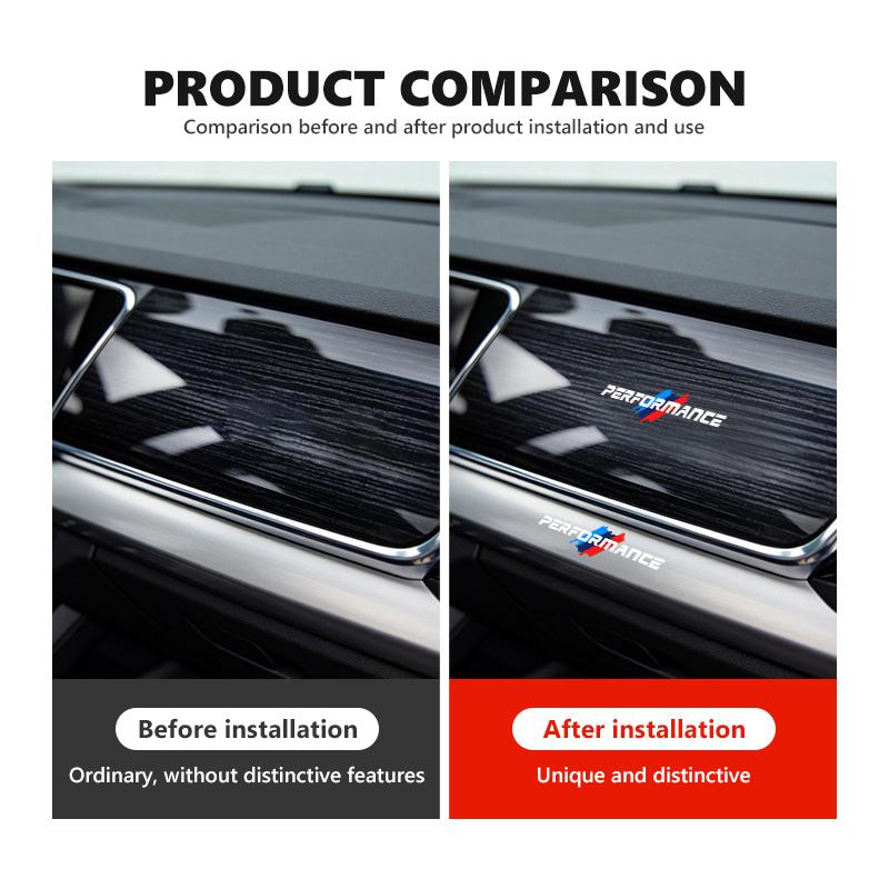 AAAQO1 Universal Car Logo Emblem Badge Metal Sticker Decal Accessory For BMW Performance E46 E90 G11 F10 F30 G08 X6 5 Series