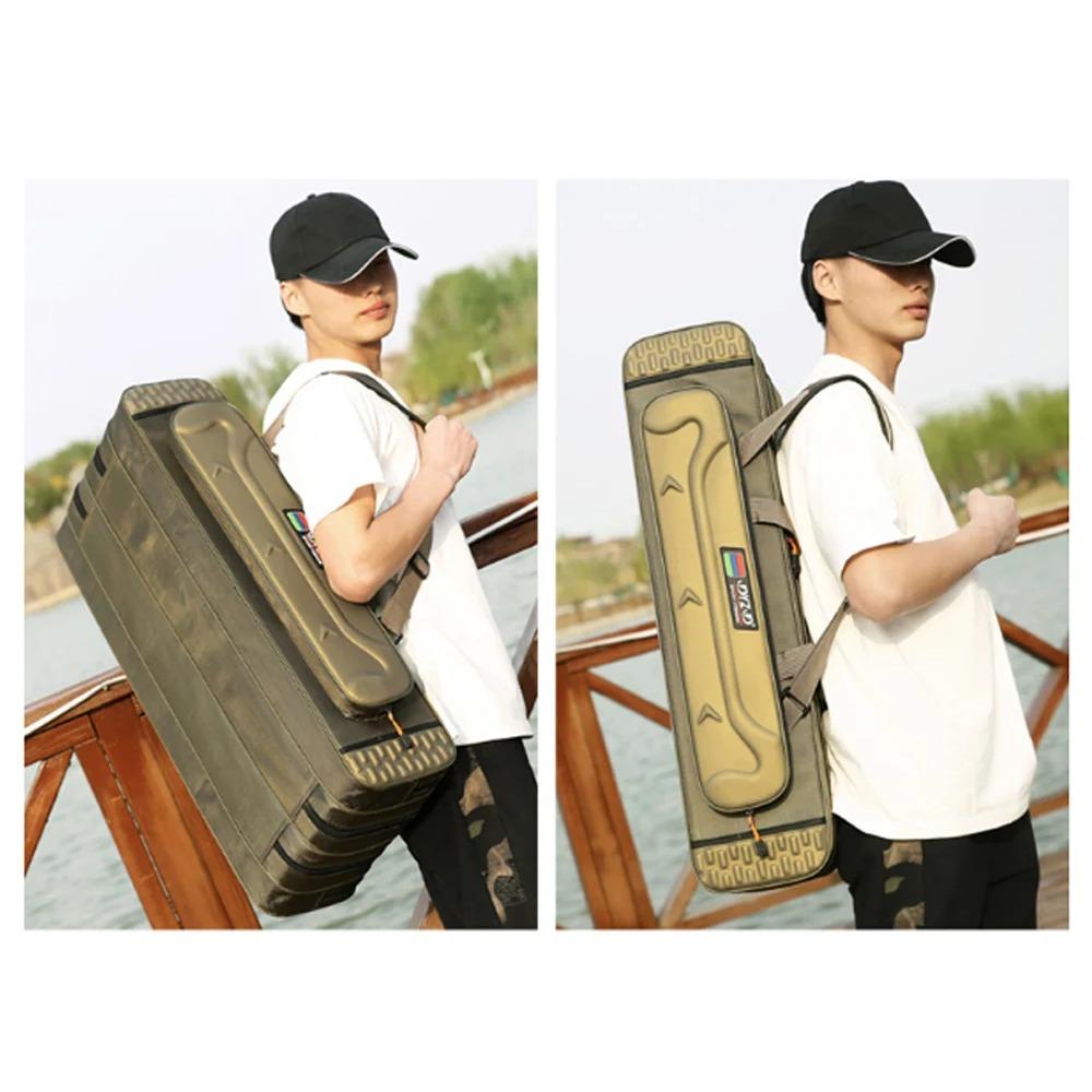 Multi-purpose Hard Steel 2/3/4 Layer Fishing Bag Fishing Rod Carrier Oxford Pole Tools Storage Bags Fishing Gear Case Organizer