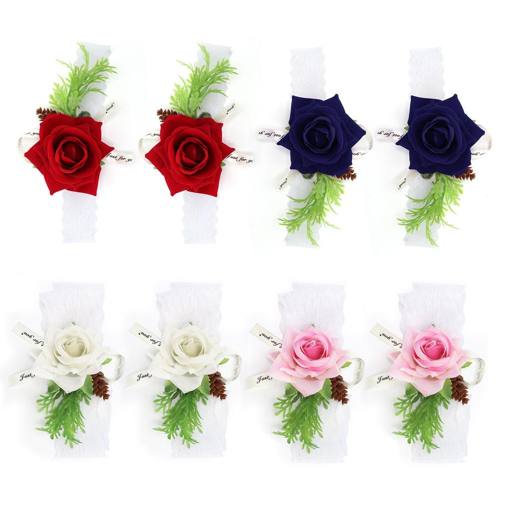 2 шт. шелковый цветок на запястье невесты свадебный корсаж свадебная церемония украшения поставка