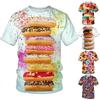 Unisex Summer Street Casual Funny Donuts 3d Short Sleeve T-Shirts Trend Personality Leisure Breathable Comfortable Tees