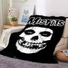 1 шт. Плед Misfits с черепом, мягкий, теплый, для сна, для дивана, софы, офиса, кровати, кемпинга, путешествий, удобный