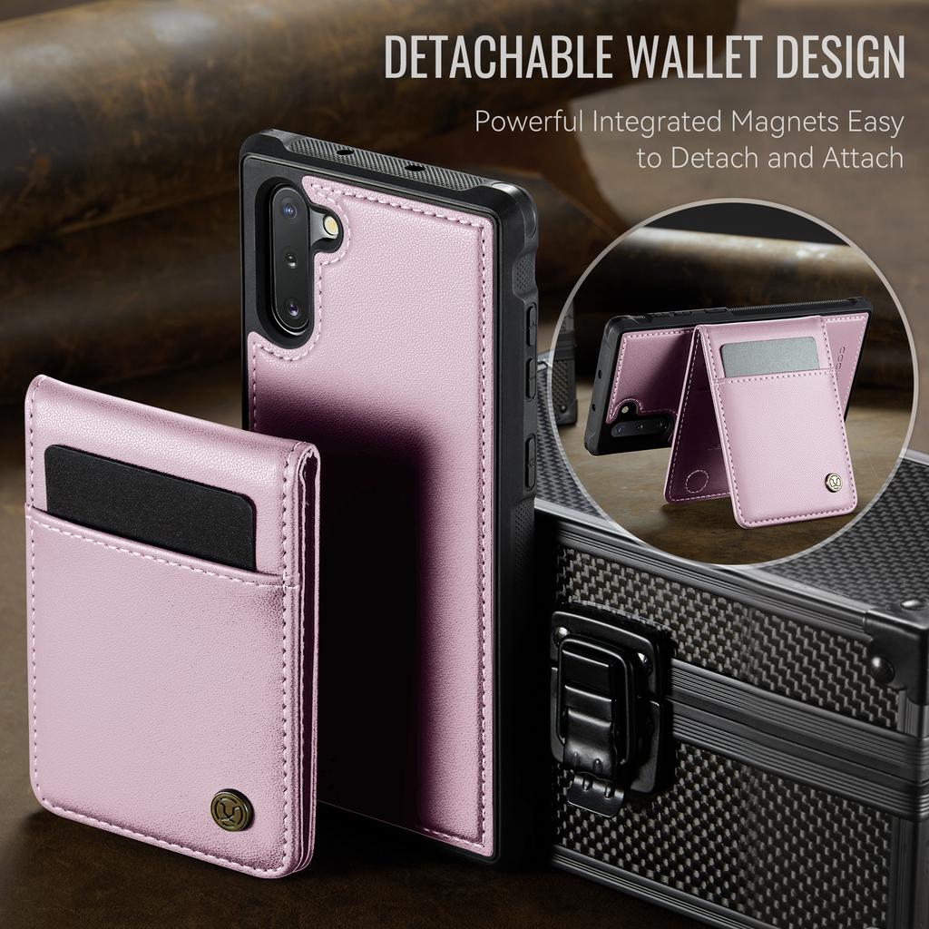 Для Samsung Galaxy Note 10 4G Кожаная задняя крышка Совместим с MagSafe Чехол для телефона JEEHOOD J06 с карманом для карт Блокировка RFID