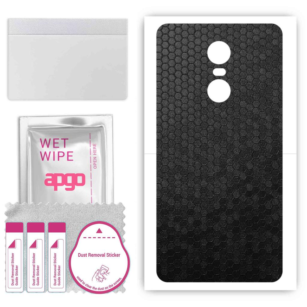 apgo Protective Skin Sticker for the Back Compatible with Lenovo K6, Wrap Film, Foil, Vinyl - Pattern Black Honeycomb