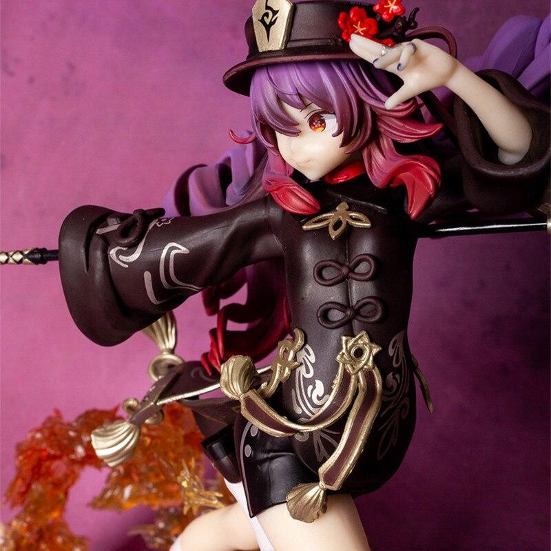 28 см Игровой Геншин Импакт Ху Тао Аниме Фигурка Боевая Версия ПВХ Фигурка Действия Коллекционная Модель Кукла Украшение Игрушка Для Мальчиков Подарок