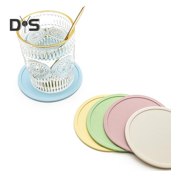 2 шт., 10 см, силиконовая подставка, термостойкая, нескользящая, с приподнятым краем, защита от разливов, столешница, круглая подставка для напитков, кофе, чая, подстаканник, кухонные принадлежности