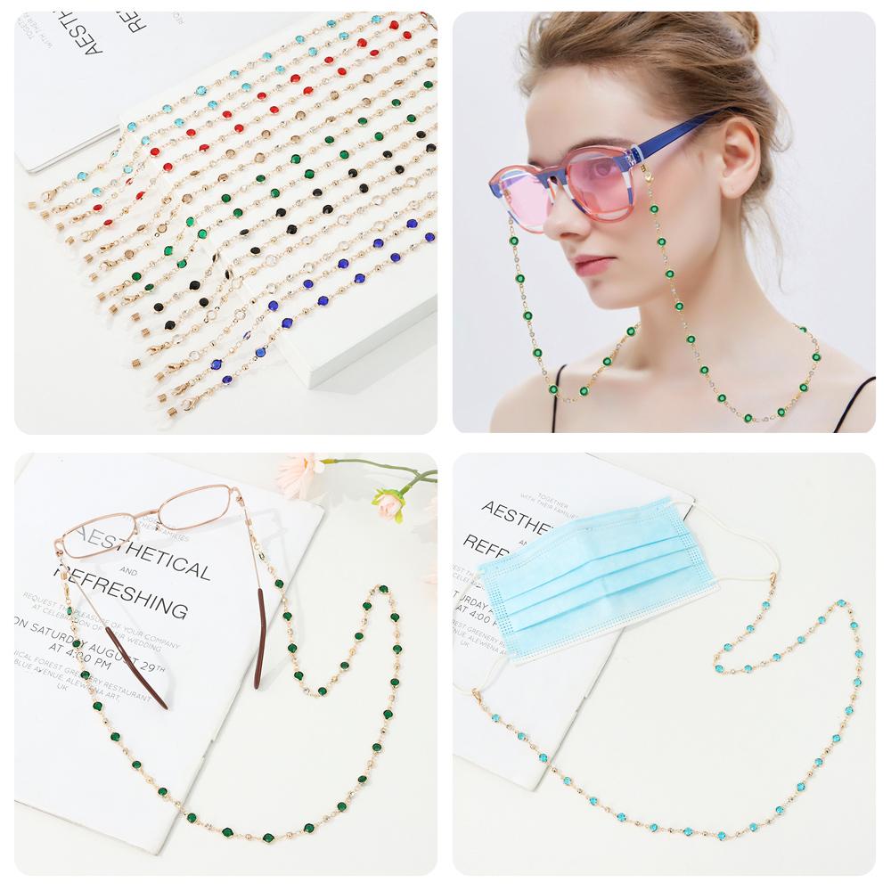Fashion Crystal Long Eyeglass Lanyard Glasses Necklace Glasses Chain Eye wear Accessories