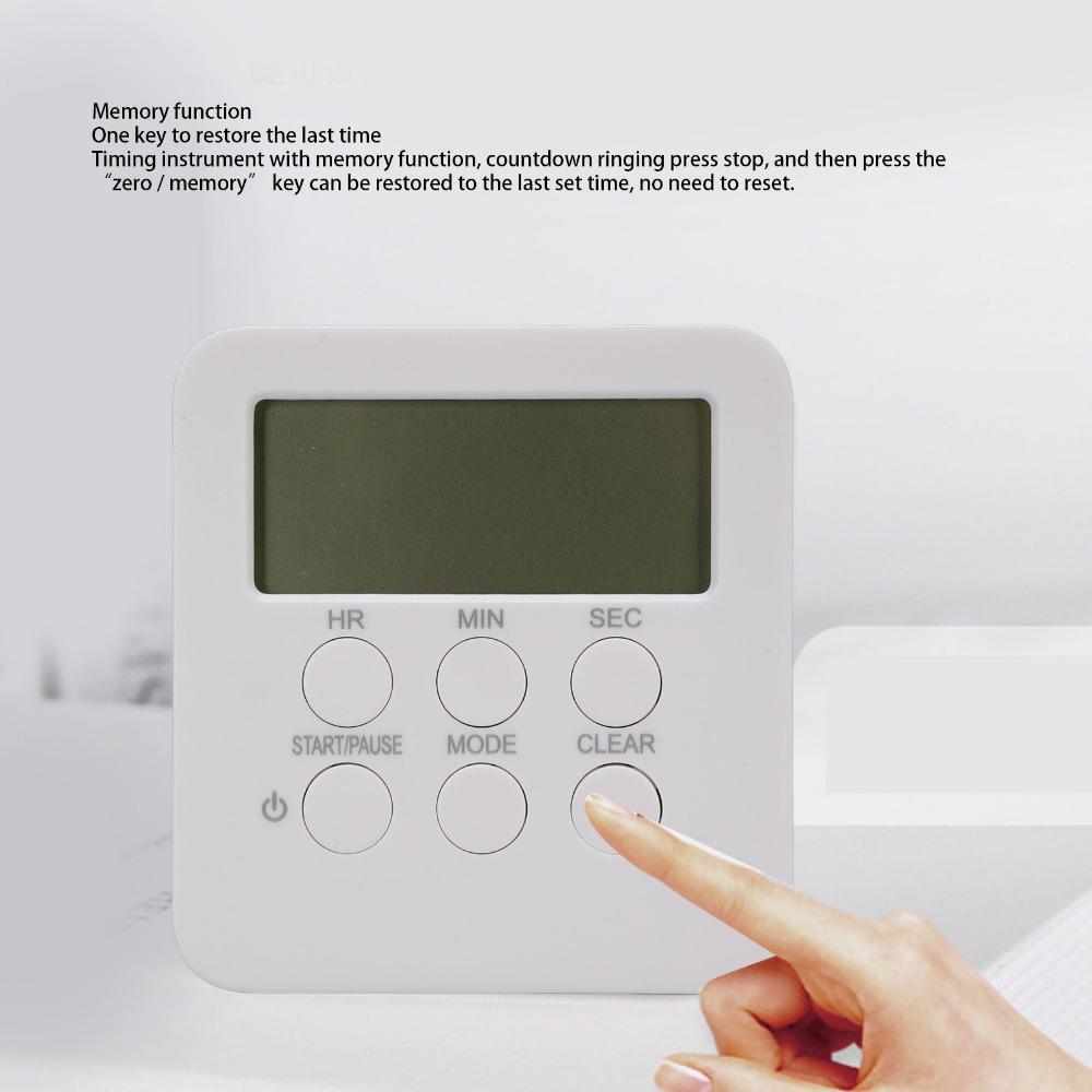 White Alarm Clock Multi-functional Countdown Timer Small Reminder Device  for Cooking