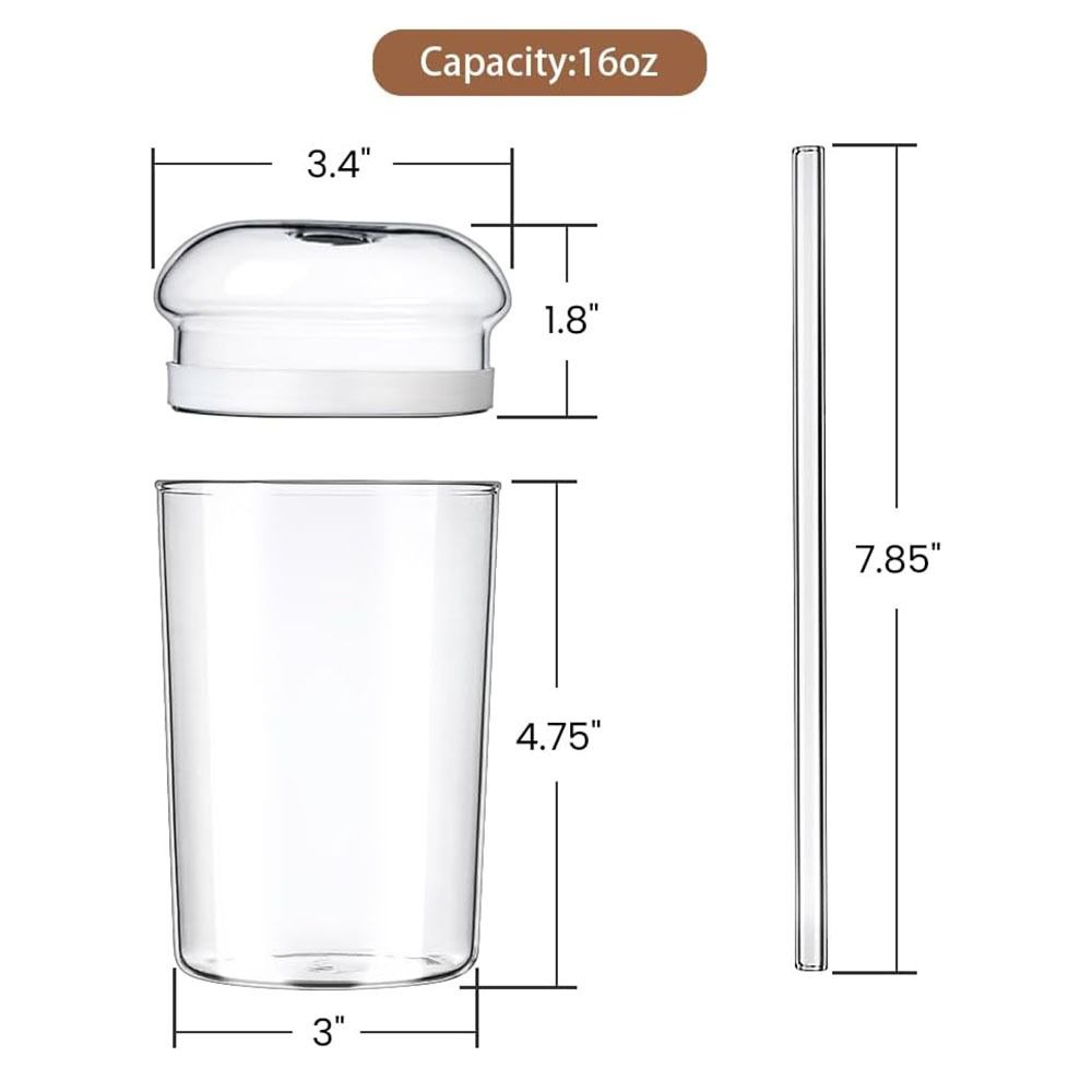 Большой стакан из прозрачного стекла, креативный стеклянный тамблер 500 мл с соломинкой, прочная кофейная чашка, стакан для сока с крышкой, барные аксессуары