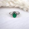 Зеленый Оникс Драгоценный Камень Серебро 925 пробы Ювелирные Изделия Ручной Работы Женское Серебряное Кольцо RR-14-13