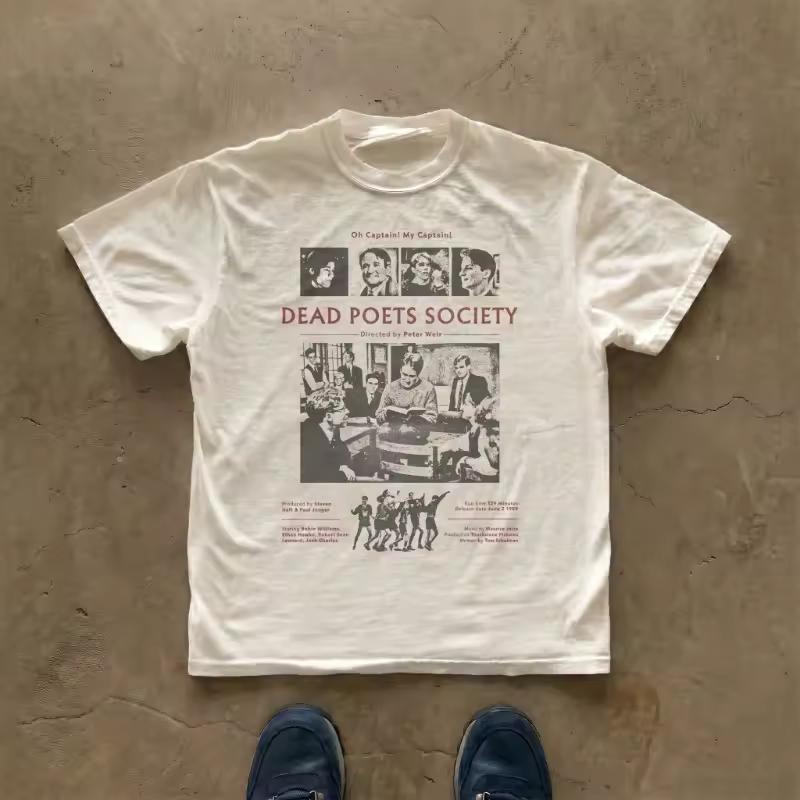 Dead Poets Society Tee Movie Poster Graphic Tee Graphic Short Sleeve Men's T-shirts for Summer Unisex