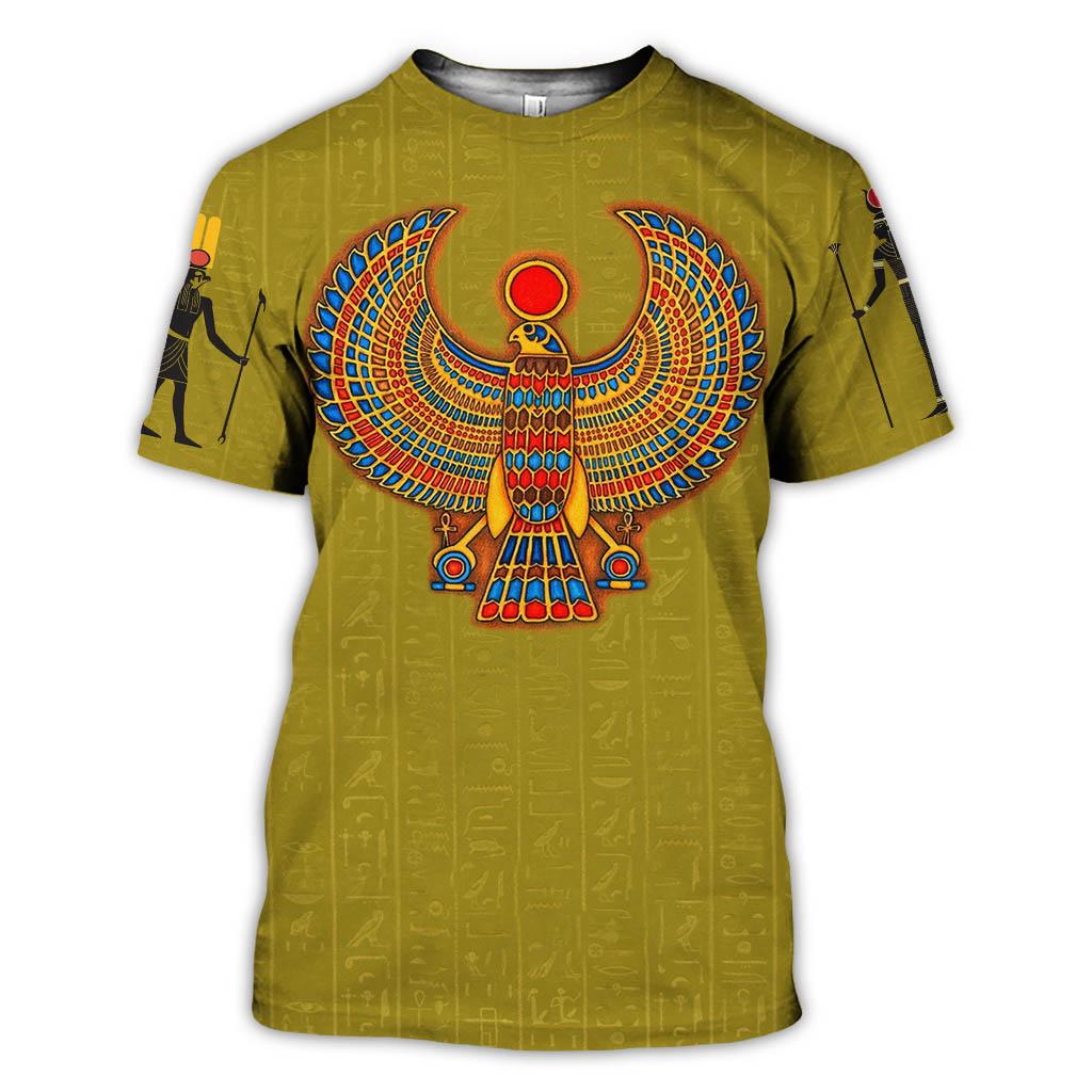 Summer Mens T-shirt Egyptian Pharaoh 3D Printed Short Sleeved Retro Style T Shirt Quick Drying Men's Round Neck Loose Tops