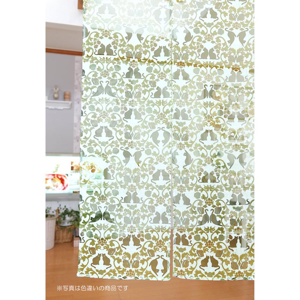 Tomo Corporation Noren Cat Room Curtain, Nyabesk, Purple, Design, Long, Sheer, Divider, 85x150cm, 12225-870-348