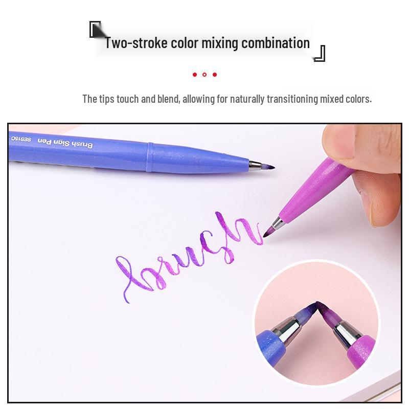Арт-ручка Pentel Touch с мягким наконечником - SES15, Яркие цвета для рисования и шрифтов в планировщике.