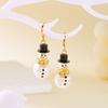 Fashion Christmas Snowman Snowflake Hoop Earrings For Women Pearl Crystal Piecring Cute Xmas Ear Jewelry New Year Gift