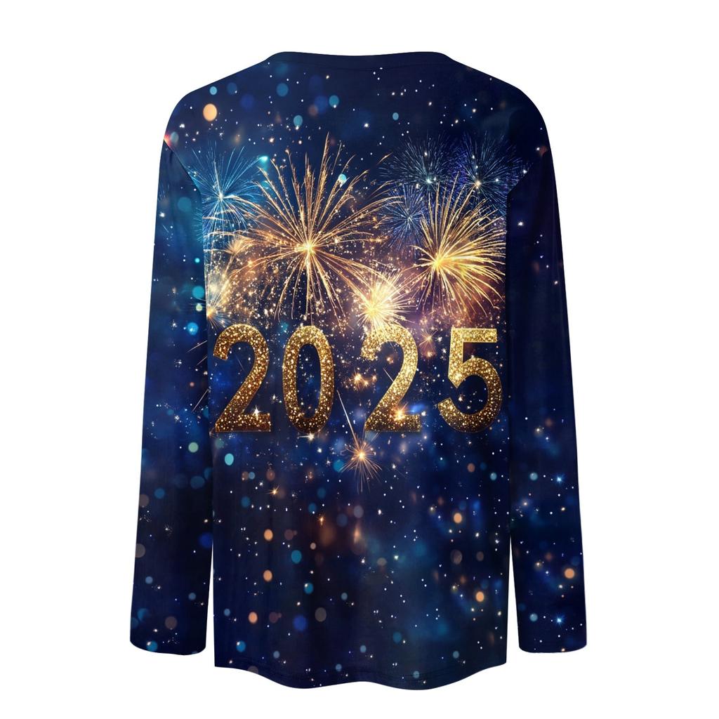 Женская осенне-зимняя футболка с круглым вырезом и длинным рукавом с принтом