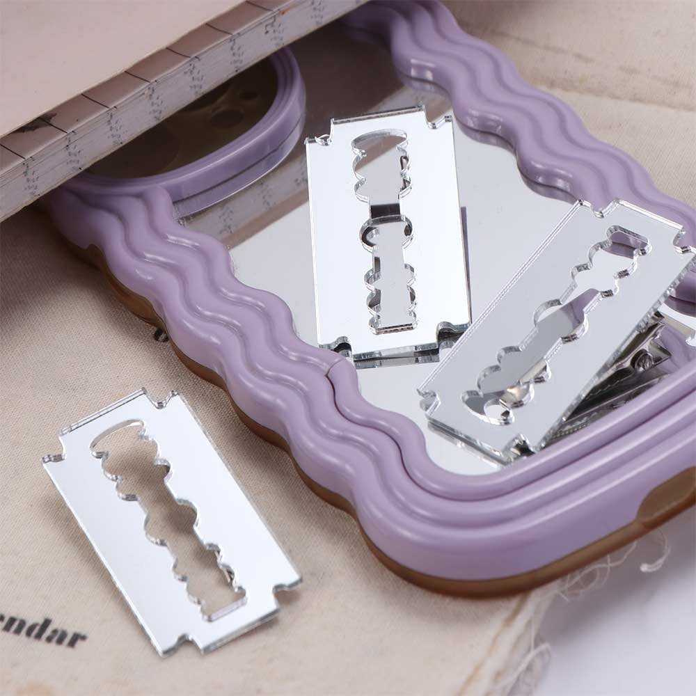 3 pcs/set Metal-Like Razor Blade Barrettes Lightweight Hair Accessories Acrylic Hair Clip Costume