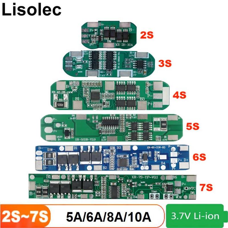 2S 3S 4S 5S 6S 7S 18650 BMS Плата заряда Защитные платы 7.4V 12V 18V 24V Литий-ионный Литиевый аккумулятор Схема защиты Модуль