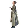 New Retro Splicing Contrasting Colors Long Knee Trench Coat Large Size Loose Coat Jacket