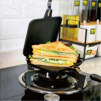 Двусторонняя сковорода с антипригарным покрытием для сэндвичей-гриль, стейка, завтрака и выпечки.