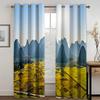 Mountain Plants Natural Scenery Printed High Shading Curtains Bedroom Decorative Curtains with Hook Accessories 2 Panels New