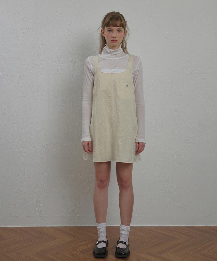 Ceme Glossy Square Dress - Ivory