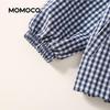 Клетчатая повседневная куртка с капюшоном для мальчиков MOMOCO