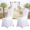Wedding Chair Cover for Dining Room Universal Stretch Chair Cover with Skirt Removable Chair Slipcover for Kitchen Hotel