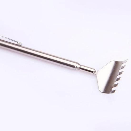 Раздвижная чесалка для спины из нержавеющей стали, портативная, для труднодоступных мест, телескопическая ручка с пятью зубьями, инструменты для массажа и чесания спины