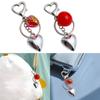 Elegant Strawberry Heart Key Chain Adornment Stylish Keyring Pendant Fashionable Bag Charm Jewelry for Women and Girls