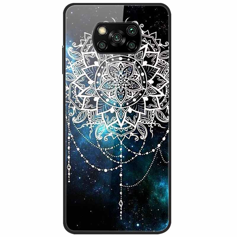 For Poco X3 Pro Case Fashion Cute Tempered Glass Luxury Coque Covers for Xiaomi Poco X3 NFC Cases PocoX3 X 3 Bumper Protector