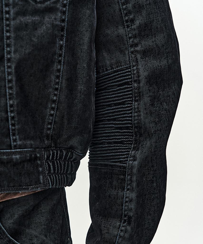 ADSB ANDERSSON BELL Unisex Padded Denim Bomber Jacket (Black)
