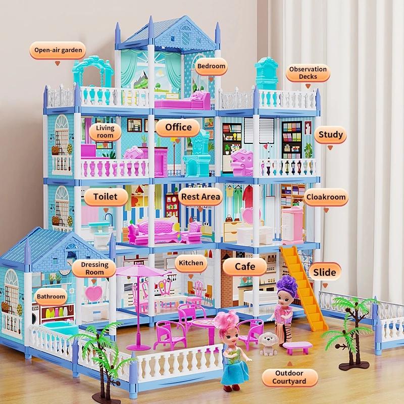 Кукольный домик для девочки DIY большой набор для виллы собранный кукольный домик ролевые игры игрушки подарок