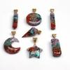 Семицветная хрустальная подвеска с шестигранным конусом, звездой, луной и сердцем