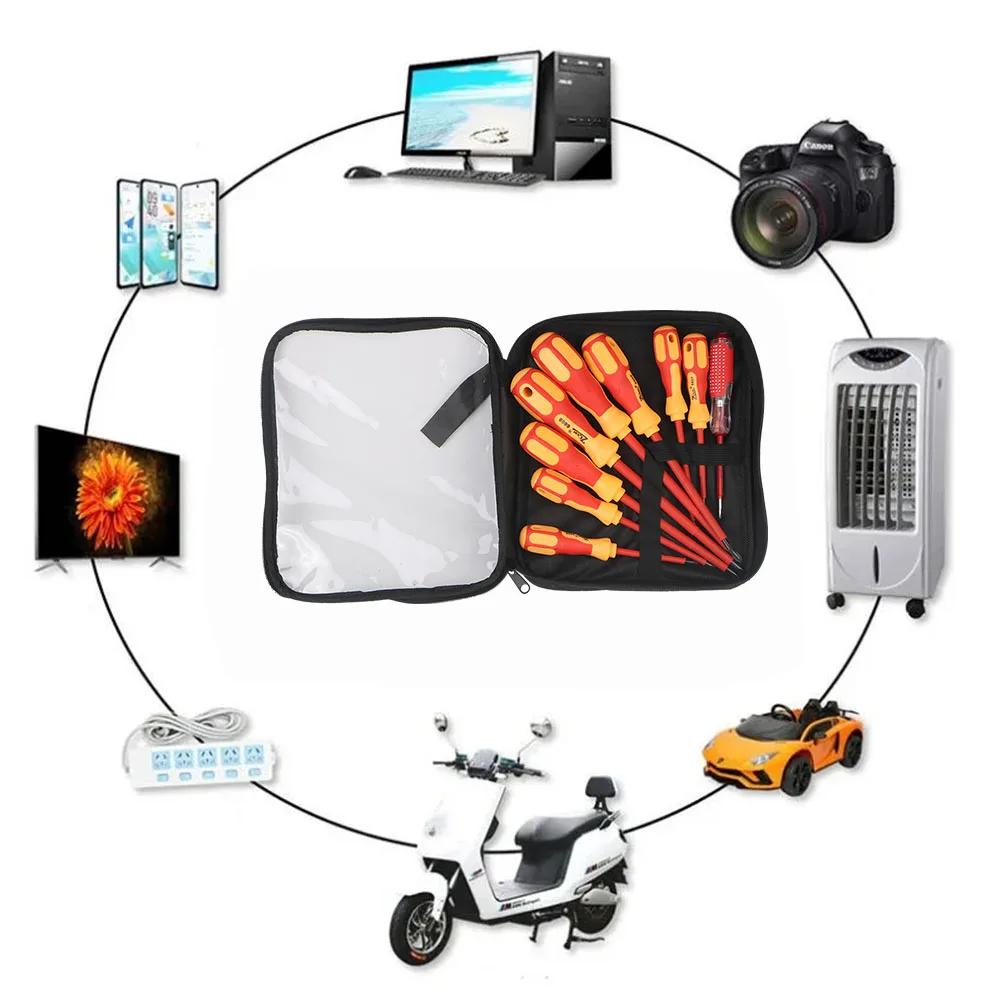 9 ШТ. Магнитная отвертка Набор отверток Изолированные биты Phillips, шлицевые Электрик Для электрика Ручные инструменты Многофункциональный