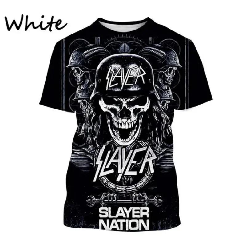 Новая 3D-печатная футболка для унисекс моды с изображением метал-группы Slayer Torrent, мужская одежда, темный готический призрачный череп, оверсайз футболка, топы
