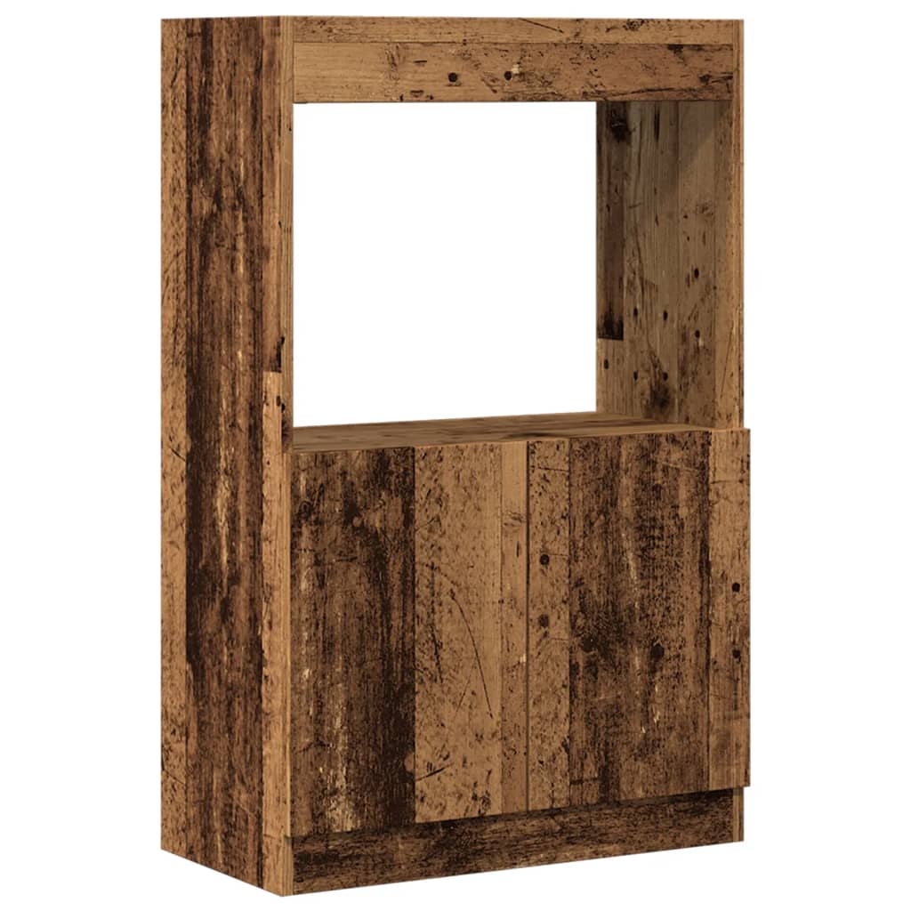 Highboard with Rustic Wood Look 63 x 33 x 100 cm Engineered Wood