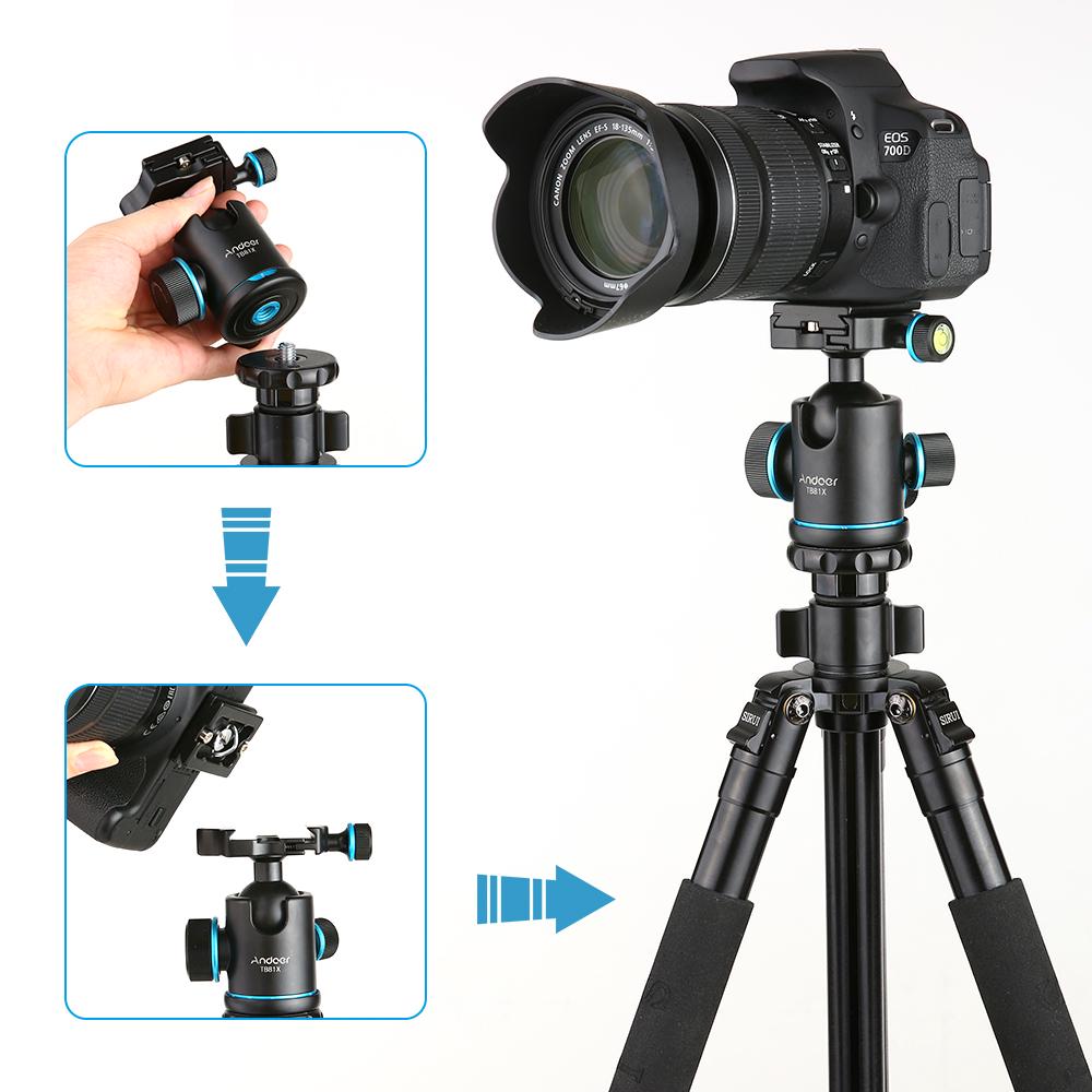 Шаровая Головка Штатива Andoer Tb81x 360 Градусов Вращающаяся Панорамная Шаровая Головка Для Штатива Монопода Слайдера Зеркальной Камеры