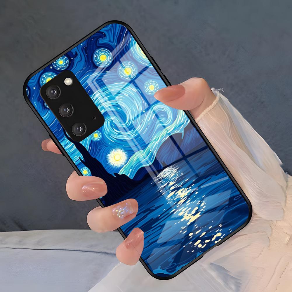 Чехол для телефона с картинами Ван Гога маслом для Samsung S26 S25 Plus S20 S20 Plus S22 Ultra S23 FE S21 Plus S21 Ultra Стеклянная крышка