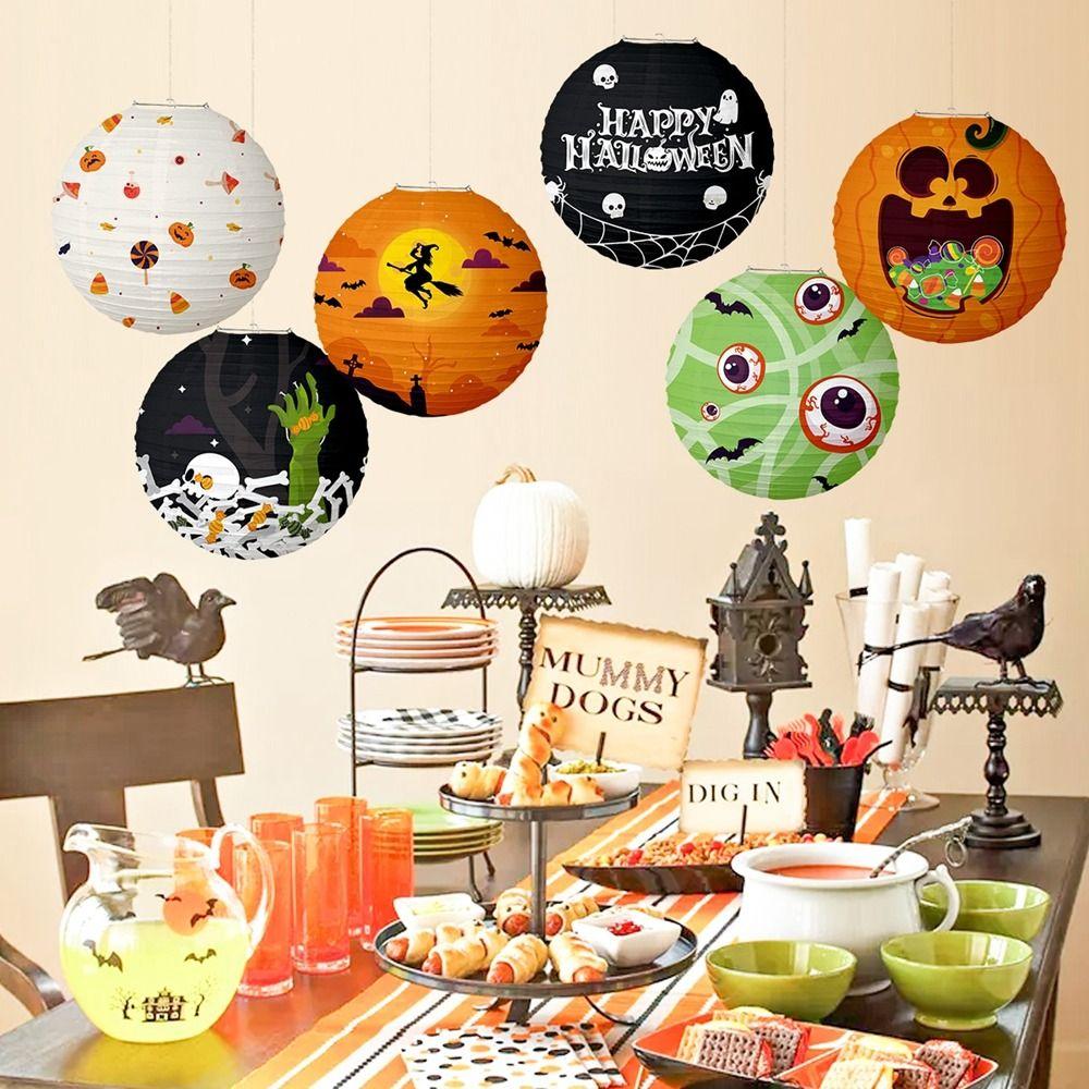 Паук Летучая мышь Скелет Тыква Бумажный шар Бумажный подвесной фонарь Хэллоуин Бумажные фонарики Хэллоуин