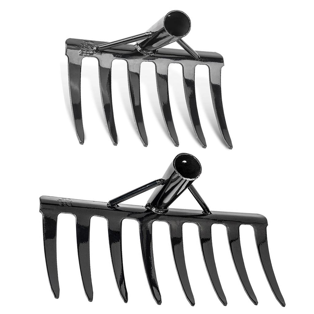Heavy Duty Steel Garden Rake With 6/8 Sharpness Tines Suitable For Efficient Lawn Care And Soil Aeration In Small Garden