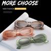 Hot Sale Women's Oval Frame Glasses Retro Blain Bright Black Sunglasses Metal Hinge