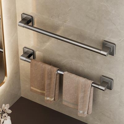 Держатель для полотенец Space Aluminum No Drilling Organizers для полотенец в ванной Самоклеящаяся вешалка для полотенец Полки для ванной Вешалка для полотенец для рук